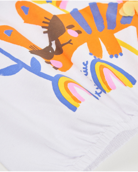 T-shirt pour fille en maille avec fleurs en relief