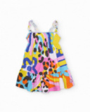 Robe pour fille en maille avec corsage froncé