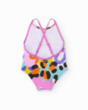 Maillot de bain pour fille en maille avec motif abstrait
