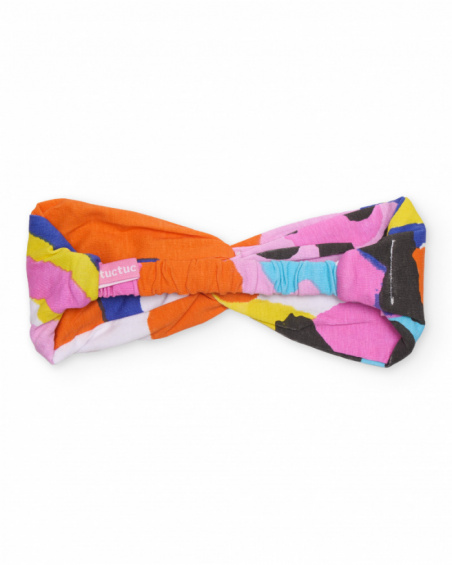 Bandeau pour fille en maille avec nœud sur le devant