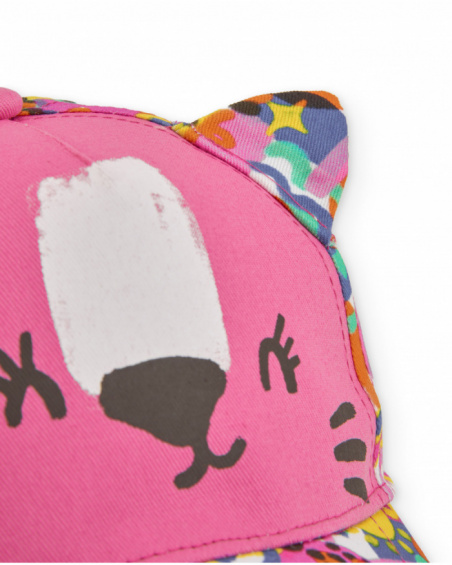 Casquette pour fille en toile avec petites oreilles en tissu