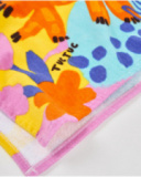 Serviette poncho pour fille en maille avec motif animal