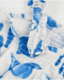 Robe pour fille en toile avec corsage froncé