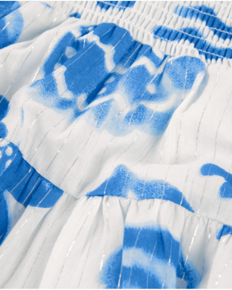 Robe pour fille en toile avec corsage froncé