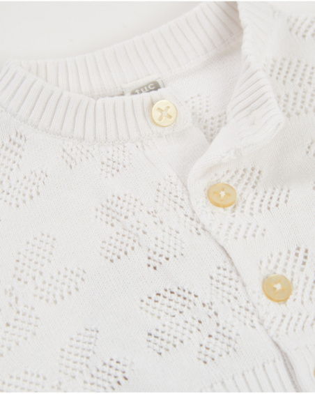 Veste pour fille en tricot avec motif ajouré