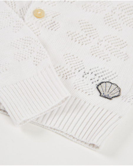 Veste pour fille en tricot avec motif ajouré