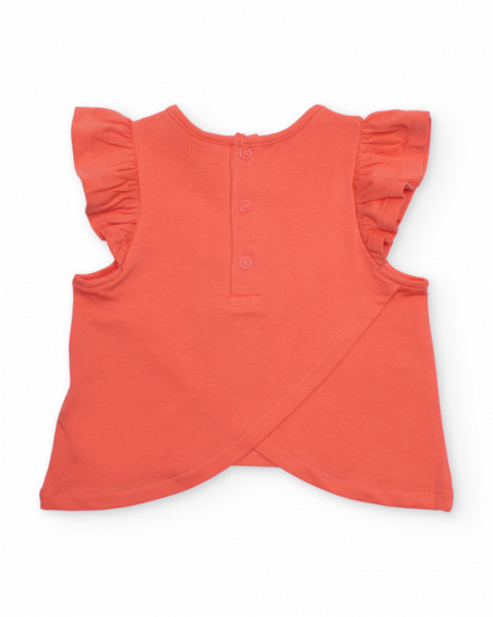 T-shirt pour fille en maille avec volants aux manches