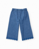 Pantalon pour fille en toile et denim léger