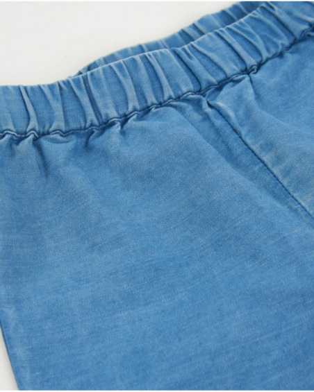 Pantalon pour fille en toile et denim léger