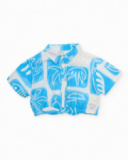 Ensemble pour fille en toile avec motif tropical