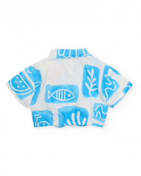 Ensemble pour fille en toile avec motif tropical