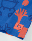 T-shirt pour garçon en maille avec imprimé marin all over