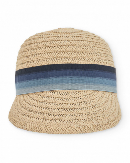 Chapeau pour fille en toile avec ruban décoratif