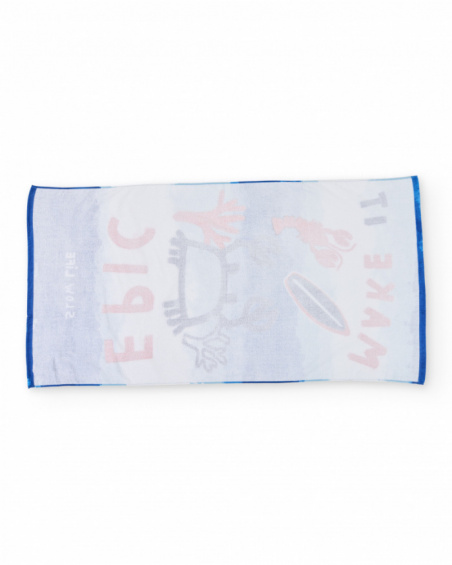 Serviette pour garçon en maille avec imprimé crabe