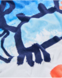 Serviette pour garçon en maille avec imprimé crabe
