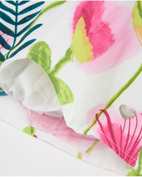 Robe pour fille en toile avec encolure croisée