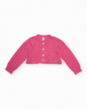 Veste pour fille en tricot avec ajour décoratif