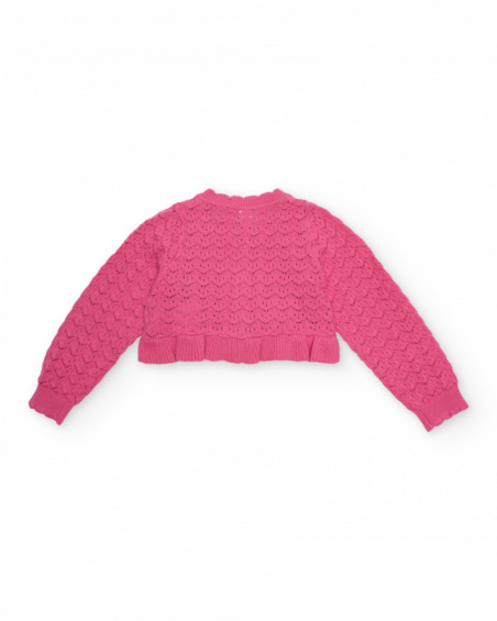 Veste pour fille en tricot avec ajour décoratif