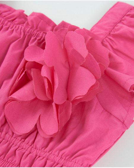 Top pour fille en toile avec application de fleurs