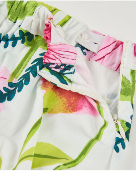 Jupe pour fille en toile avec motif floral