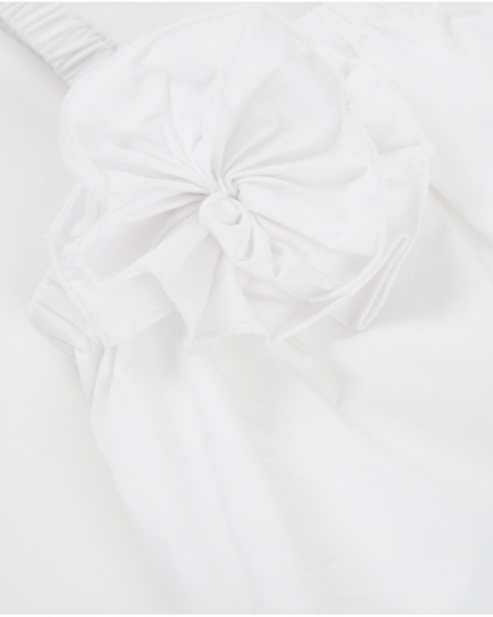 Blouse pour fille en toile avec appliqué fleur