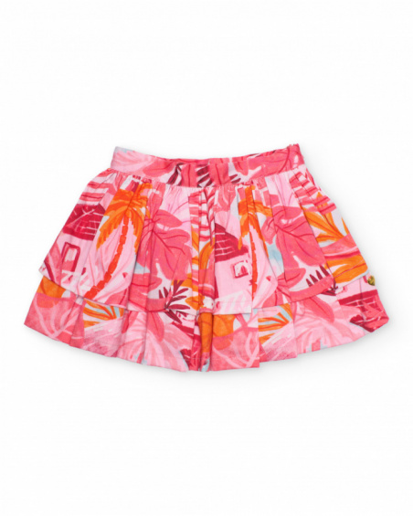 Jupe pour fille en toile avec couches superposées