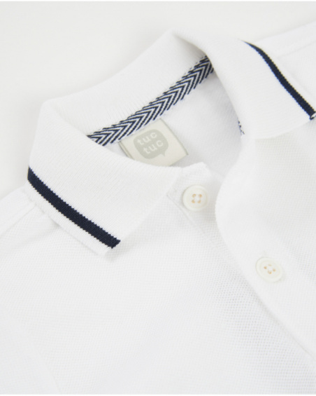 Polo pour garçon en maille avec broderie voilier