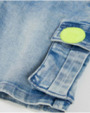 Bermuda garçon uni en tissu denim