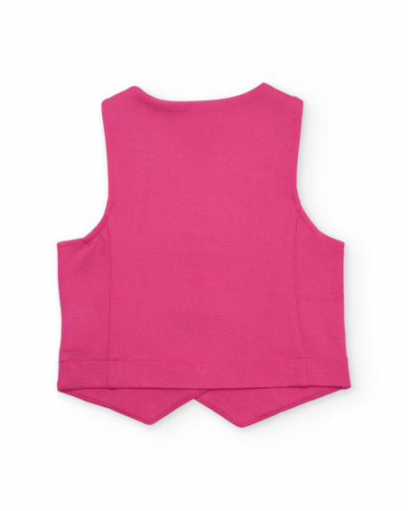 Gilet fille en maille avec boutons métalliques