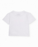 T-shirt fille en maille avec illustration de palmier