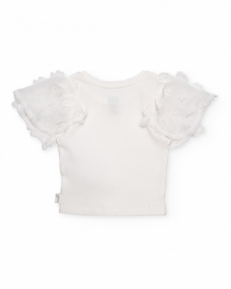 T-shirt fille en maille avec manches bouffantes