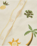 Chemise fille unie avec broderies colorées