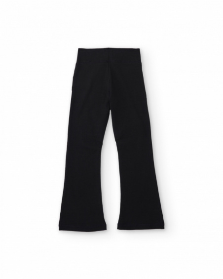 Pantalon fille en maille à jambe évasée