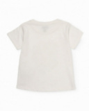 T-shirt fille en maille avec imprimé doré