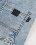 Pantalon garçon en toile et denim