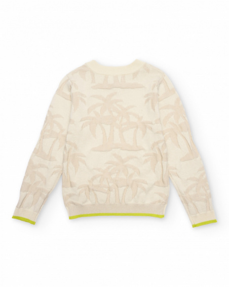 Pull garçon en maille avec motif de palmiers