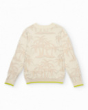 Pull garçon en maille avec motif de palmiers