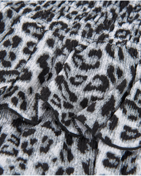 Jupe fille en tissu tissé avec taille large froncée