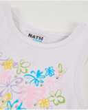 T-shirt fille en maille avec bas finition en pointe