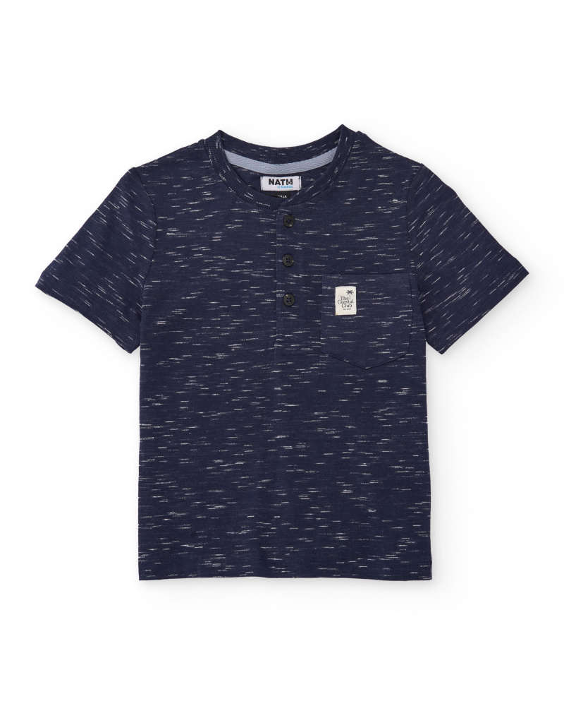 T-shirt garçon en maille avec effet chiné