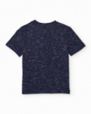 T-shirt garçon en maille avec effet chiné