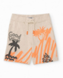 Bermuda garçon en maille avec imprimé style graffiti