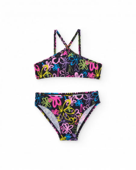 Bikini fille en maille de style graffiti