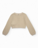 Gilet fille en maille avec tricot ajouré