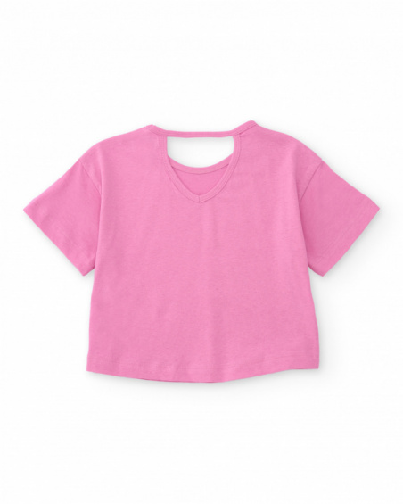 T-shirt fille en maille avec applications brillantes