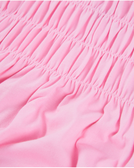 Robe fille en maille avec fronces élastiquées