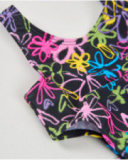 Maillot de bain fille en maille avec ouvertures latérales