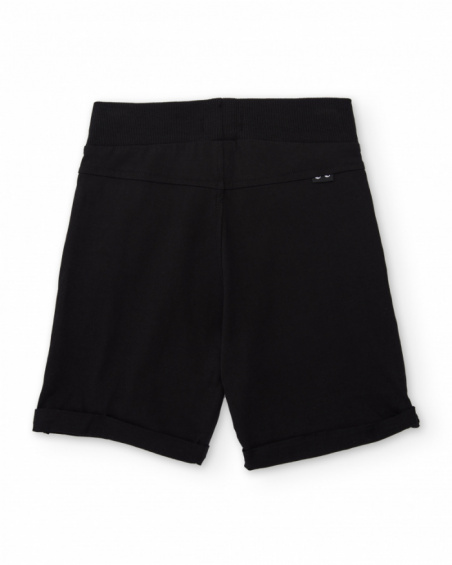 Bermuda garçon en maille avec revers au bas