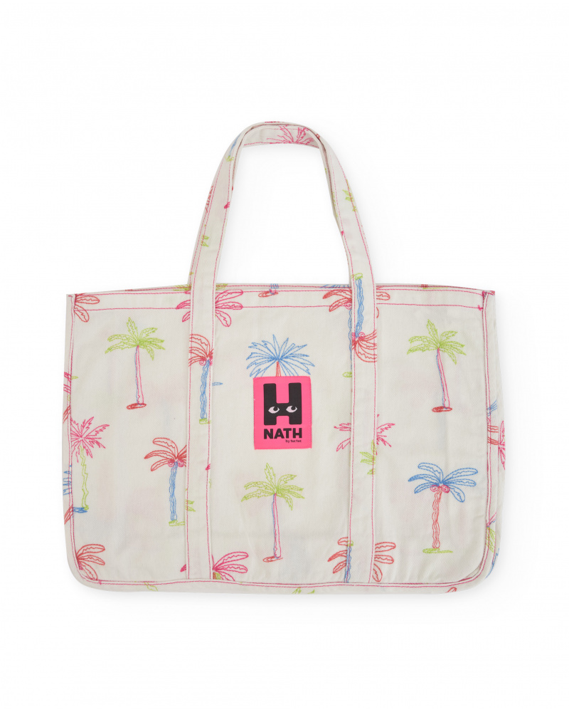 Sac fille en tissu tissé avec imprimé palmiers