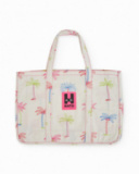 Sac fille en tissu tissé avec imprimé palmiers